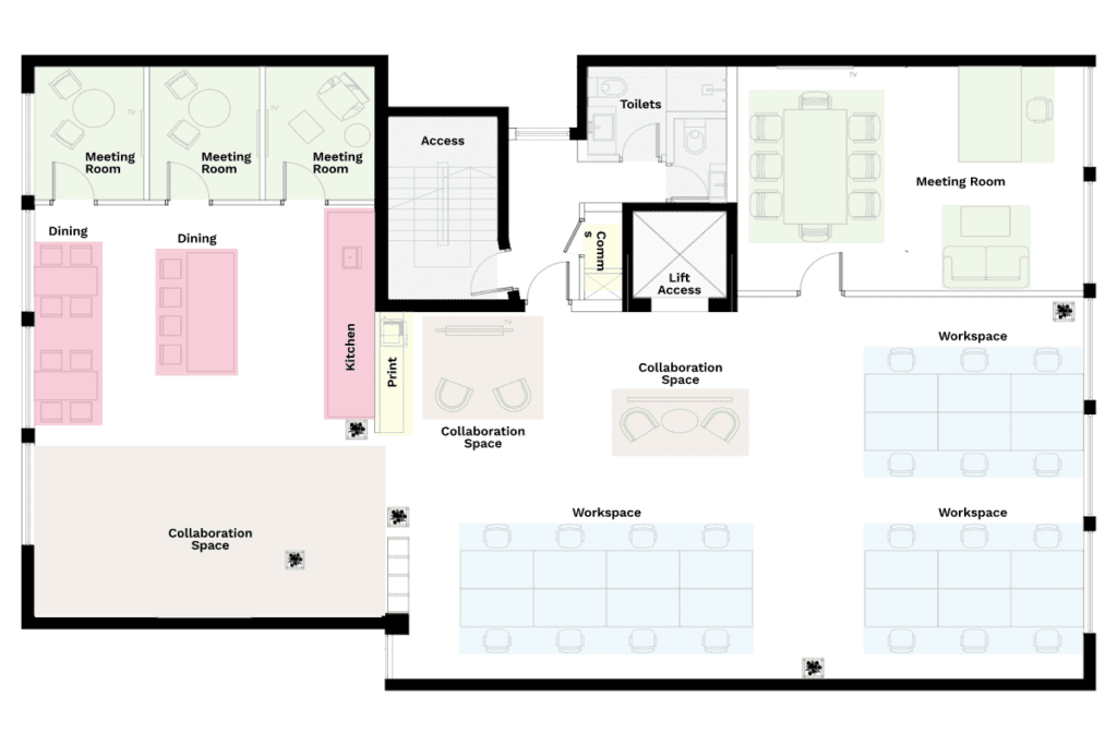 Ground Level floorplan at D2HQ