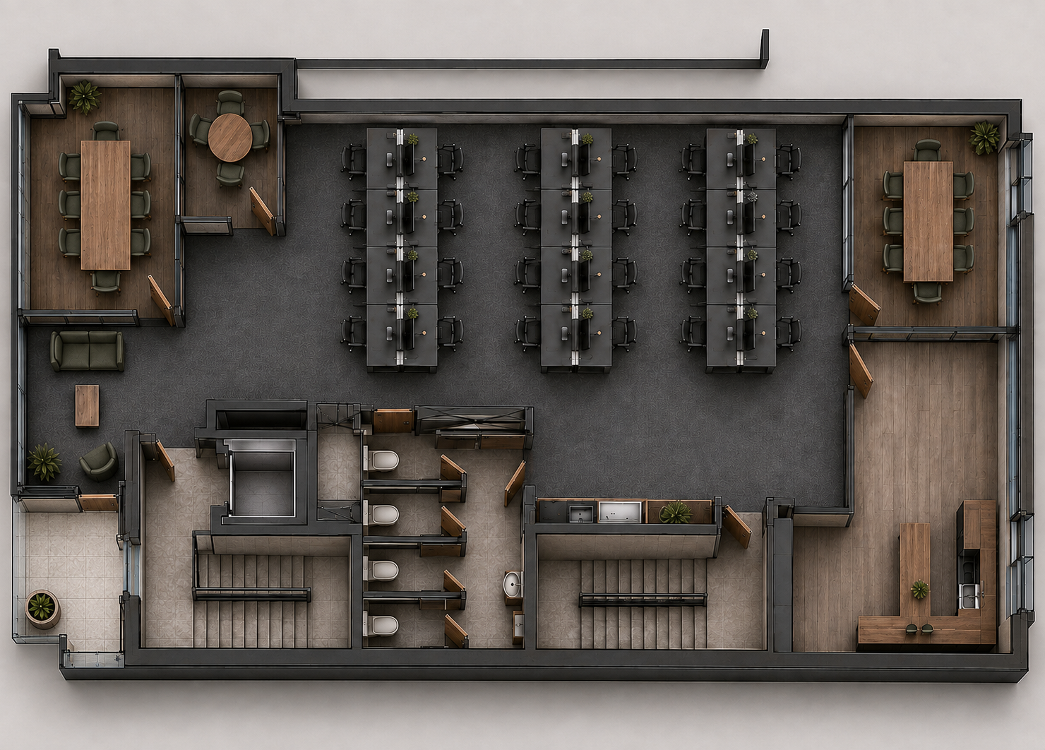 Indicative three-dimensional cutaway view of Level Two at 16 SJRQ